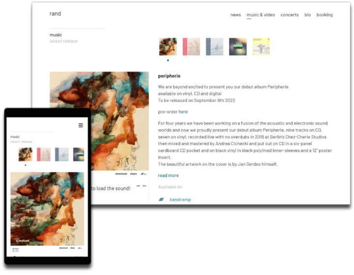 music - Bandcamp integration - rand (Jan Gerdes and Dr.Nojoke)