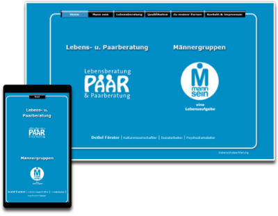 Desktop- und Smartphoneansicht von Webdesign Lebens- und Paarberatung Detlef Förster