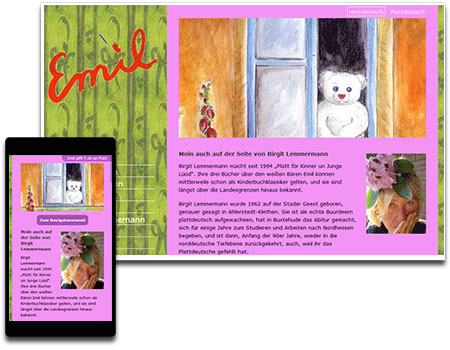 Screenshot Internetauftritt emilonine