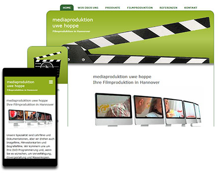 Screenshot Internetauftritt Mediaproduktion Uwe Hoppe