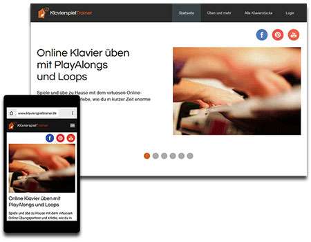 Screenshot Internetauftritt klavierspieltrainer.de